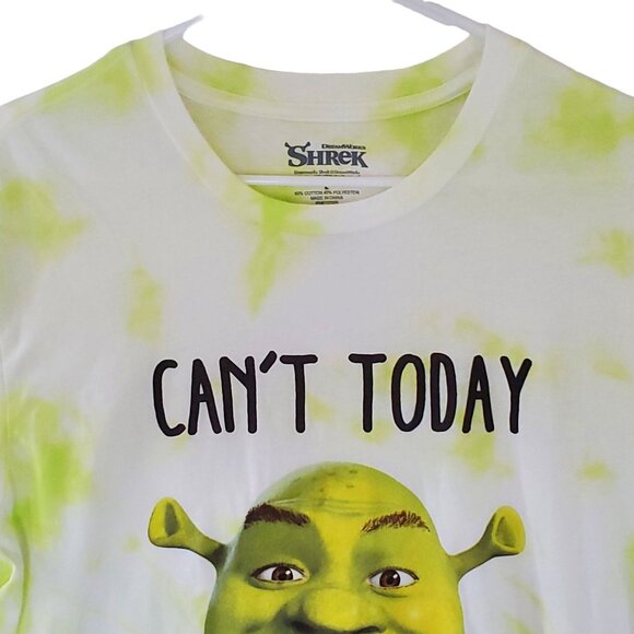 Shrek "Can't Today I'm Swamped" Tie-Dye Graphic Tee Cotton Blend Dreamworks - Picture 6 of 6